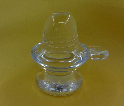 

Sitare Shiva Pure Sphatik Crystal 595 ct. Shivling Decorative Showpiece - 6.5 cm(Crystal, Clear)