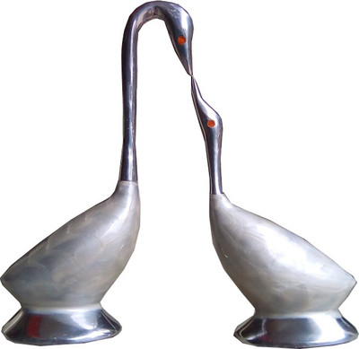 

Decor Swan Decorative Showpiece - 24 cm(Aluminium, Silver, White)