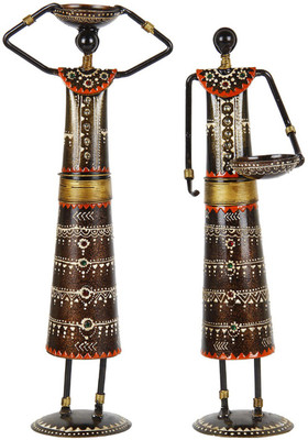 

VarEesha Tribal Lady Farmers Set Decorative Showpiece - 7.62 cm(Cast Iron, Multicolor)