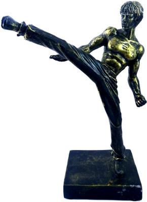 

Amazin Bruce Lee- Karate Style Decorative Showpiece - 22 cm(Porcelain, Ceramic, Black, Gold)