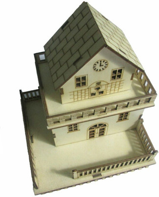 

Handicrafts Light House Decorative Showpiece - 17 cm(Wooden, Yellow, Brown)
