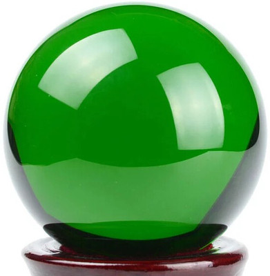 

Gooddeals Fuzed Quartz Clear Crystal Sphere Gazing Ball for Vastu, Energising & Photography Decorative Showpiece - 7 cm(Crystal, Green)