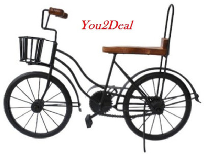 

You2Deal Wood & Iron Handicraft Antique Style Home Decor Cycle Gift Item Decorative Showpiece - 25 cm(Wooden, Iron, Black)