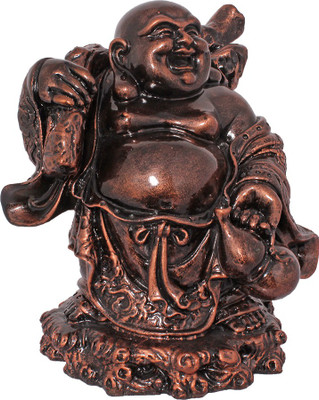 

Art N Hub Fengshui God Laughing Buddha Vastu Statue Home Décor Gift Item Decorative Showpiece - 26 cm(Earthenware, Copper)