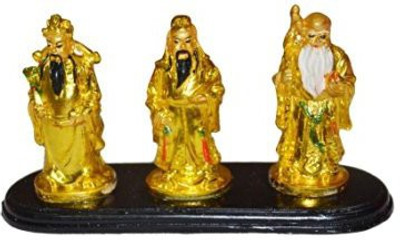 

Ripe India Fuk Luk Sau for Luck, Health and Wealth Decorative Showpiece - 15 cm(Polyresin, Gold)