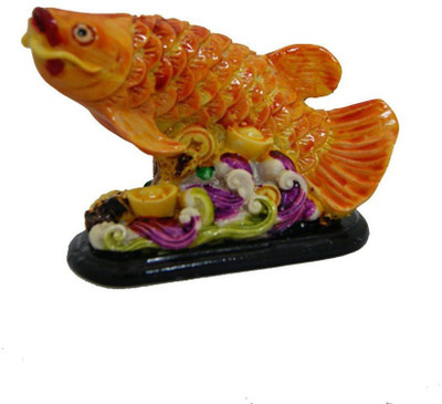 

7 Ocean Feng Shui Arowana Fish Decorative Showpiece - 6 cm(Stoneware, Yellow)