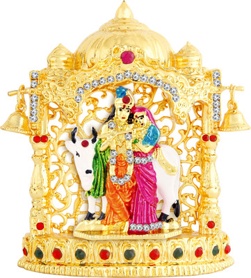 

Kulin Radha Krishna | Radhe Shyam Idol For Car Dashboard | Home Decor | Gifting Decorative Showpiece - 7.5 cm(Gold Plated, Multicolor)