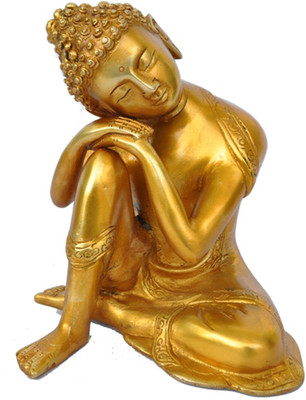 33% OFF on Aakrati Lord Buddha Statue Decorative Showpiece  -  18 cm(Brass, Yellow)