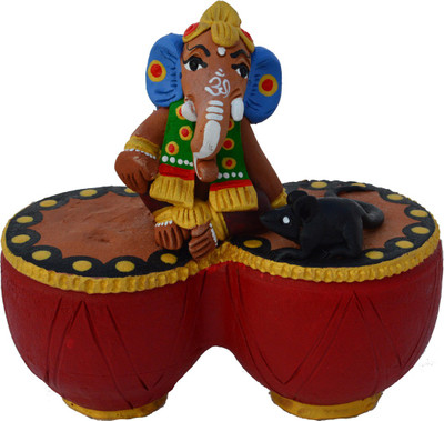 43% OFF on eCraftIndia Lord Ganesha on Tabla Showpiece - 12.7 cm(Terracotta, Brown, Red, Blue) 43% OFF on eCraftIndia Lord Ganesha on Tabla Showpiece - 12.7 cm(Terracotta, Brown, Red, Blue)