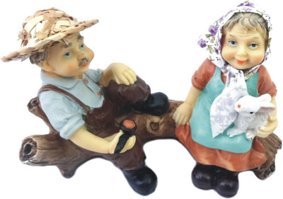 

Amazin Happy Parents Decorative Showpiece - 13 cm(Porcelain, Ceramic, Multicolor)