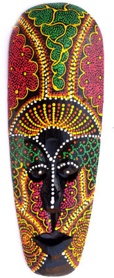 

Art Godaam Coloured figure mask Decorative Showpiece - 30 cm(Wooden, Multicolor)