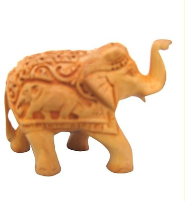 

Chitra Handicraft Elephant Decorative Showpiece - 7 cm(Wooden, Brown)