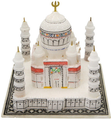 59% OFF on Artist Haat White Marble Handmade Taj Mahal Replica with fine work (4 inches) Decorative Showpiece - 14 cm(Stone, White)