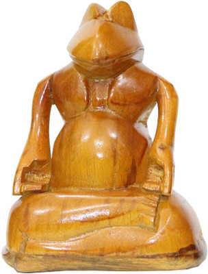 

Apkamart Handcrafted Wooden Frog In Yoga Pose Decorative Showpiece - 25 cm(Wooden, Brown)
