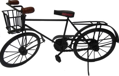 Handicraft Wood & Iron Made Cycle In Black Colour Decorative Showpiece  -  26 cm(Iron, Wood, Black)