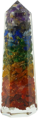 

Reiki Crystal Products Vastu / Feng Shui 7 Chakra Orgone Crystal Pencil Healing Gemstone Decorative Showpiece - 8 cm(Crystal, Multicolor)