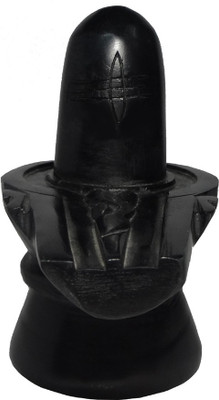 

Avinash Handicrafts Black Stone Shiva Linga Idol 11.5 cm Decorative Showpiece - 10 cm(Stoneware, Black)