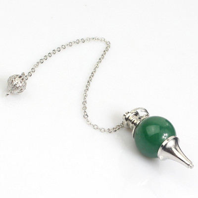 

Frabjous Green Beautiful Pendulum Dowsing Chakra Pendant With Chain Decorative Showpiece - 3 cm(Crystal, Green)
