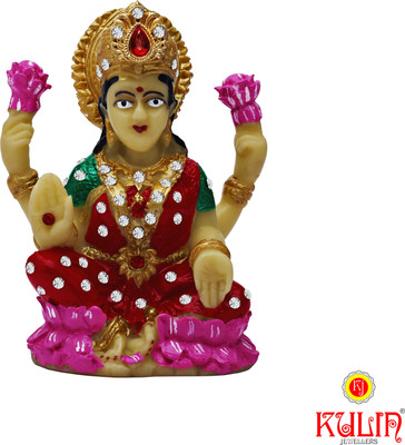

Kulin Goddess Laxmi Idol On Lotus For Car Dashboard | Home Decor | Gifting Decorative Showpiece - 6 cm(Polyresin, Multicolor)