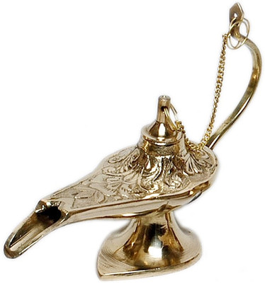 Being Nawab Brass Diya in Elegant Design of Aladin Chirag Decorative Showpiece - 9 cm(Brass, Gold)