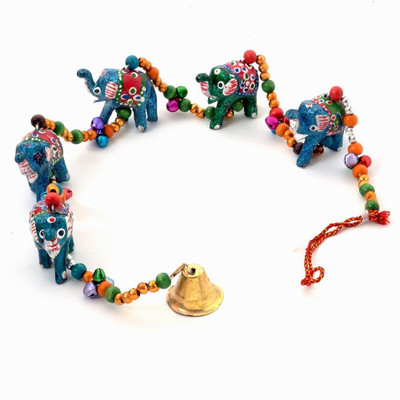 

Shree Sai Handicraft Decorative Wall Hanging Rajasthani Elephant Door Hanging Decorative Showpiece - 7 cm(Paper Mache, Multicolor)