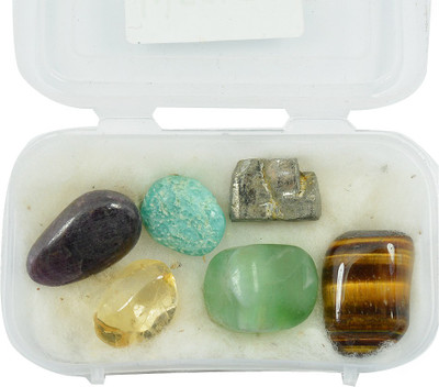 

Reiki Crystal Products Wealth Crystal Tumble Stone Set Decorative Showpiece - 20 cm(Crystal, Multicolor)