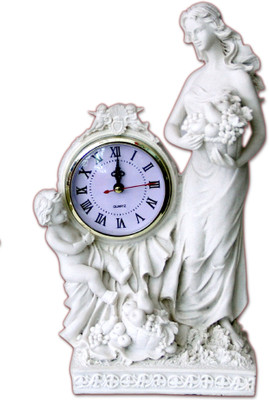 

Table clock Decorative Showpiece - 34 cm(Stoneware, White)