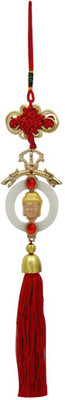 

DivyaMantra Buddha Head Dorje Hanging Decorative Showpiece - 37 cm(Aluminium, Red)