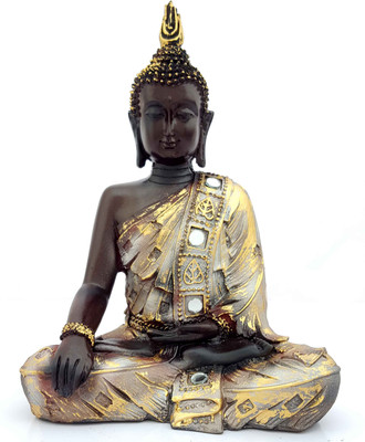 

DivineCrafts Meditating Buddha Decorative Showpiece - 18 cm(Polyresin, Multicolor)