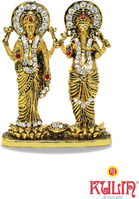 

Kulin Goddess Maa Laxmi & Lord Ganesha / Ganpati Idol- Home Decor | God Figurine / Statue | Gift item Decorative Showpiece - 7 cm(Gold Plated, Gold)
