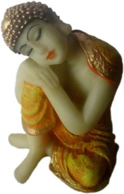 

Heeran Art Resting Buddha OR W Decorative Showpiece - 9 cm(Polyresin, Multicolor)
