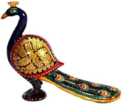

ByCue Peacock Decorative Showpiece - 15 cm(Wooden, Multicolor)
