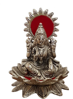 

DivineCrafts White Metal Lakshmi Idol Decorative Showpiece - 12 cm(Silver Finish, Silver)