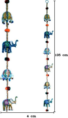 

Traditional Rajasthan Rajasthani Elephant Door Hanging Handicraft Jaipuri Door Hanging Decorative Showpiece - 105 cm(Paper Mache, Multicolor)