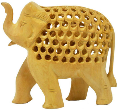 

Crafts For You Undercut Elephant Decorative Showpiece - 11.6 cm(Wooden, Brown)