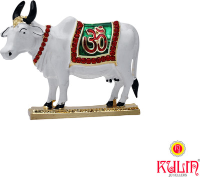 

Kulin Kamdhenu Cow With Om For Home Decor | Gifting Decorative Showpiece - 7 cm(Gold Plated, Multicolor)