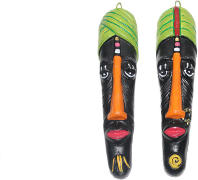 

Sarvsiddhi Terracotta Tribal Couple Mask Decorative Showpiece - 5 cm(Terracotta, Multicolor)