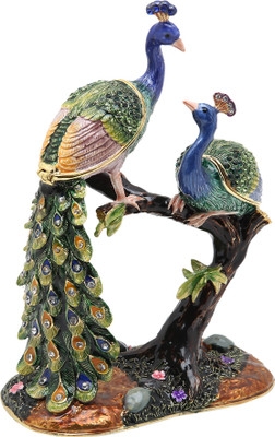 

shivika enterprises peacock metal wish box Decorative Showpiece - 13 cm(Iron, Multicolor)