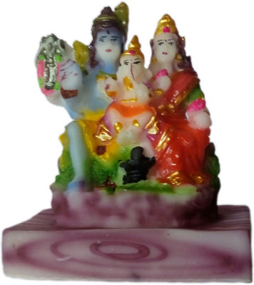 

Heeran Art Vastu Fang Shui Religious Idol of Shiva Shankar Family Bust Statue Decorative Showpiece - 11 cm(Polyresin, Multicolor)