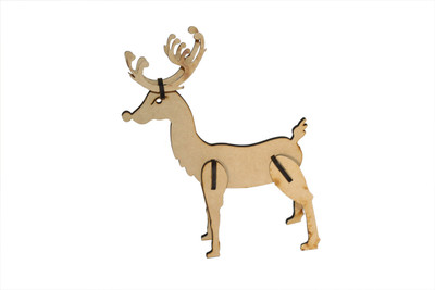 

GR8 BUNCH Standing Deer Decorative Showpiece - 24 cm(Wooden, Beige)