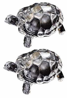 

Prax Feng Shui Vastu Crystal Tortoise Decorative Showpiece - 8 cm(Crystal, Clear)