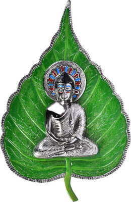 

Etsi Bitsi Lord Buddha on Green Leaf EB_WH_003 Decorative Showpiece - 29 cm(Iron, Steel, Green, Steel)
