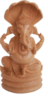

Craft International Ganesha With Snake - 8 Inch Decorative Showpiece - 20 cm(Wooden, Brown)