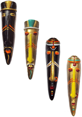 

Hand Artz Terracotta Wall Hanging Tribal Mask Decorative Showpiece - 25 cm(Terracotta, Multicolor)