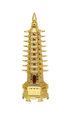 

Vastu Art Vastu / Feng Shui / Metal Education Tower For Success And Happyness Decorative Showpiece - 18 cm(Alloy, Gold)