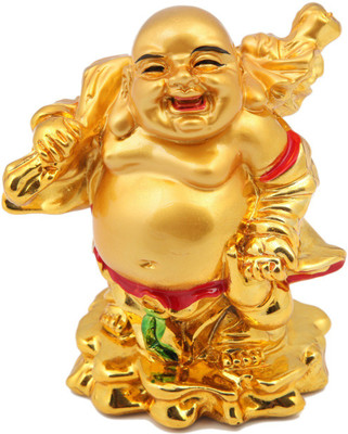 

JaipurCrafts Laughing Buddha With Coins Decorative Showpiece - 7.62 cm(Stoneware, Multicolor)