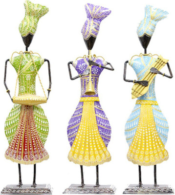

Apkamart Handcrafted Set of 3 Musicians Decorative Showpiece - 45 cm(Iron, Multicolor)