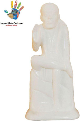 

Incredible Culture Sai Baba Idol (Stoneware, White) Decorative Showpiece - 15 cm(Marble, White)