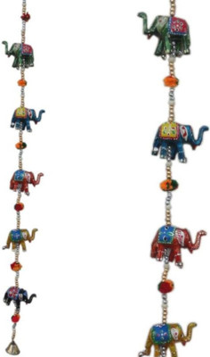 

Bharatcraft Shub Vastu Shine Elephant Door Hanging Decorative Showpiece - 45 cm(Paper Mache, Multicolor)