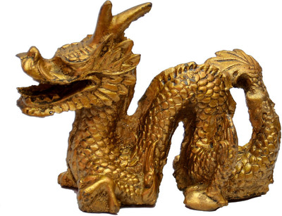 

Vashoppee Vastu / Feng Shui / Dragon / Snake Dragon Decorative Showpiece - 8 cm(Polyresin, Gold)